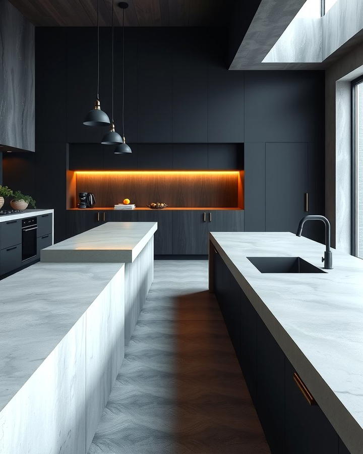 Concrete Countertops with Waterfall Edges