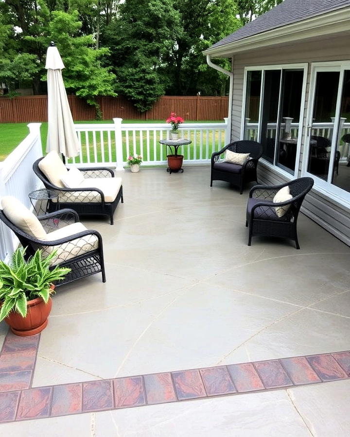 Concrete Deck Design With Decorative Borders