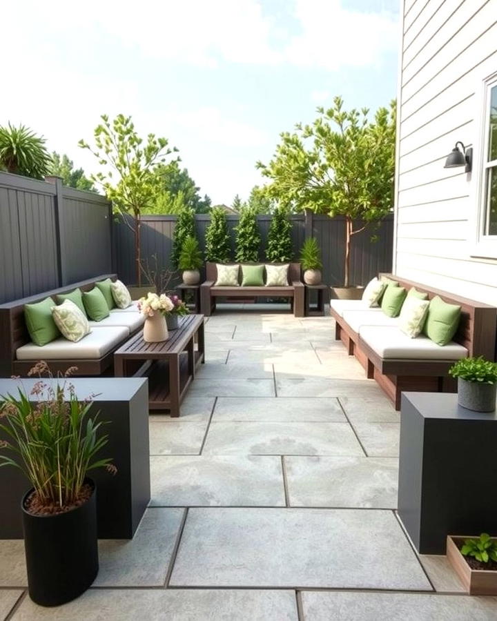 Concrete Deck with Built In Benches