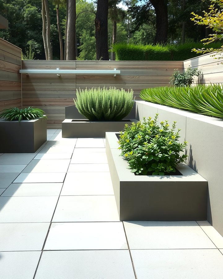 Concrete Deck with Built In Planters