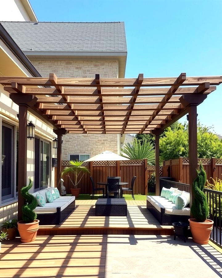 Concrete Deck with Pergola Addition