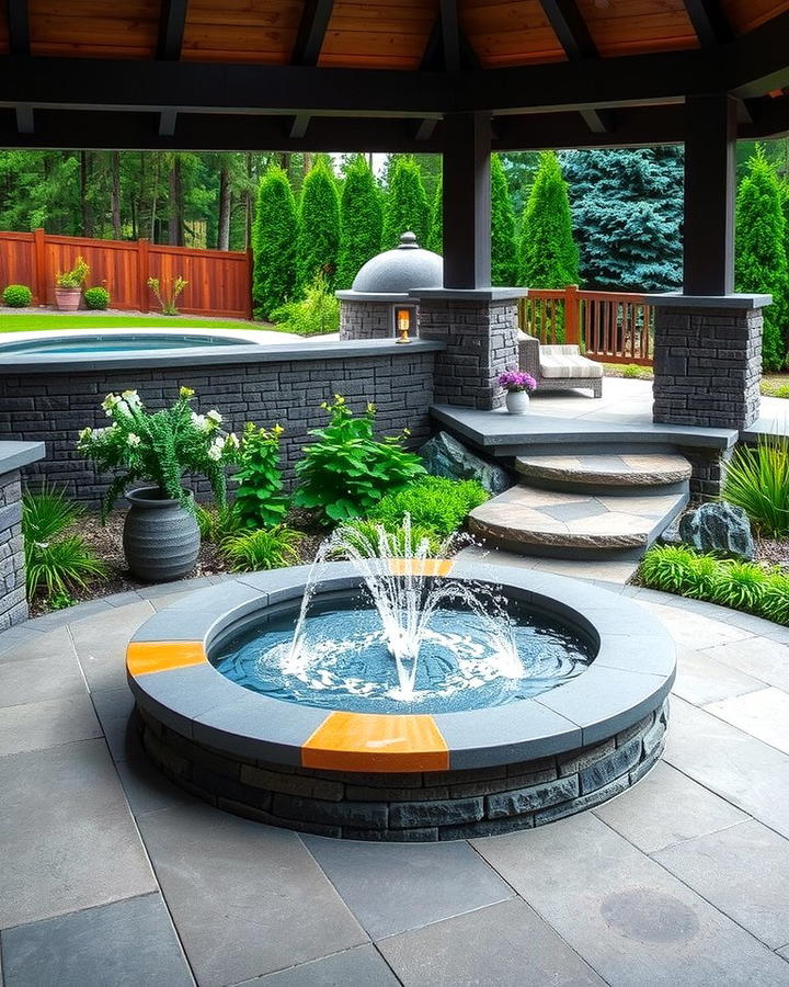 Concrete Deck with Water Feature Integration