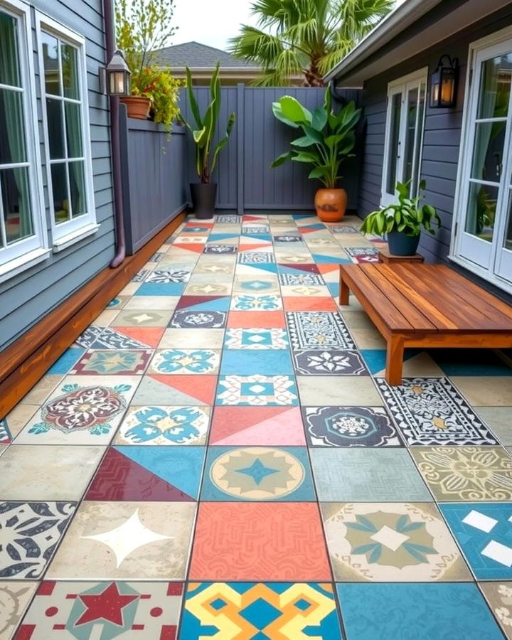 Concrete Decks with Patterned Tiles