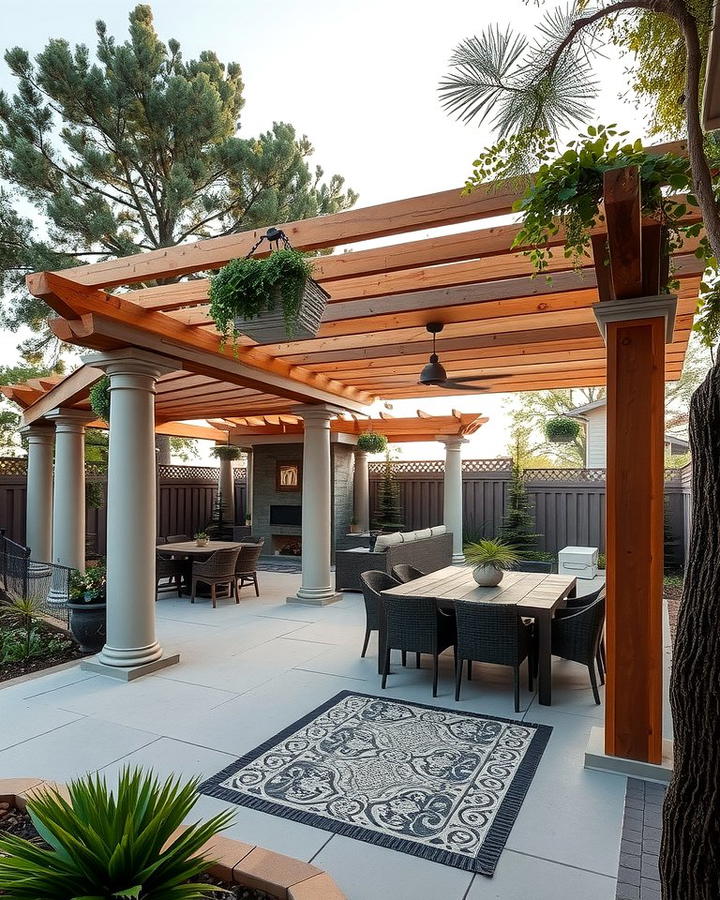 Concrete Decks with Pergolas