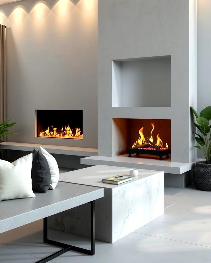 Concrete Fireplace Bench