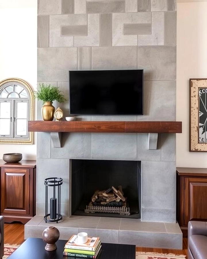 Concrete Fireplaces with Statement Mantels