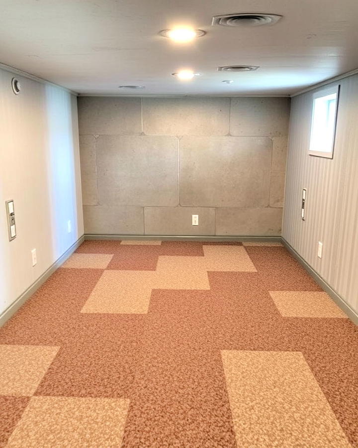 Concrete Floor With Carpet Tiles