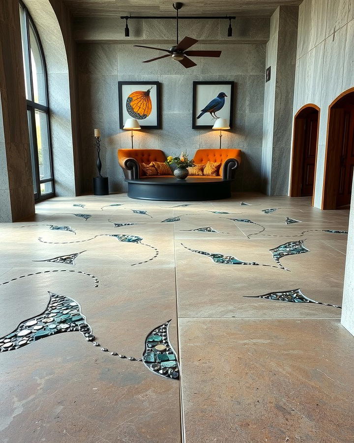 Concrete Floors with Embedded Materials