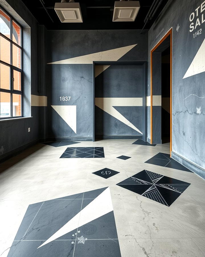 Concrete Floors with Geometric Patterns