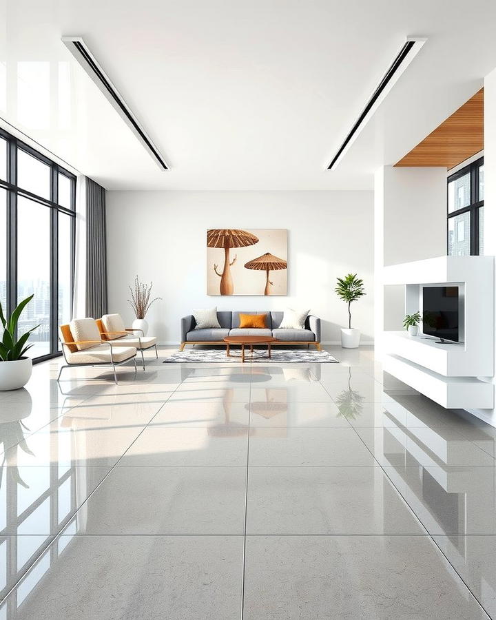 Concrete Floors with High Gloss Finish