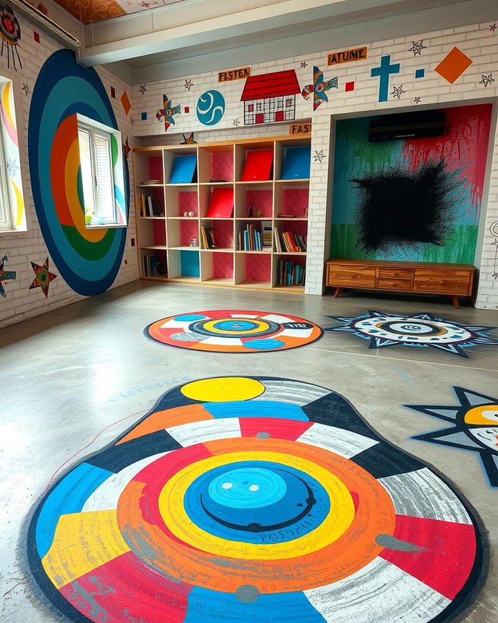 Concrete Floors with Painted Designs