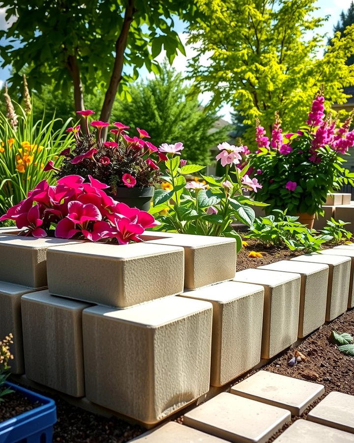 Concrete Paver Raised Beds