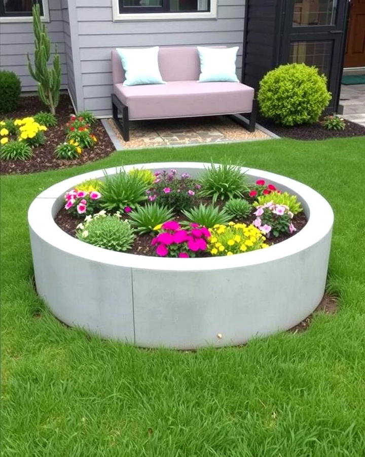 Concrete Round Garden Bed