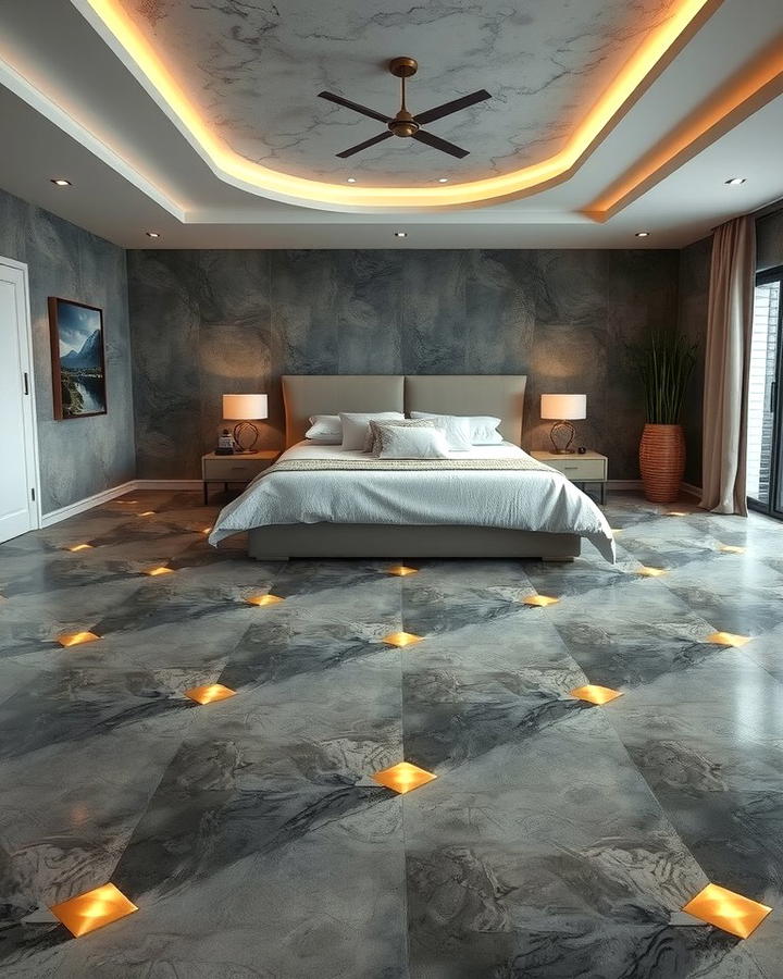 Concrete with Brass Inlays for Luxury