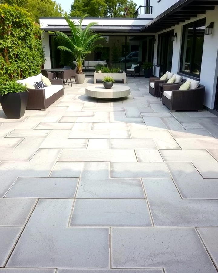 Contemporary Flagstone Patio with Clean Lines