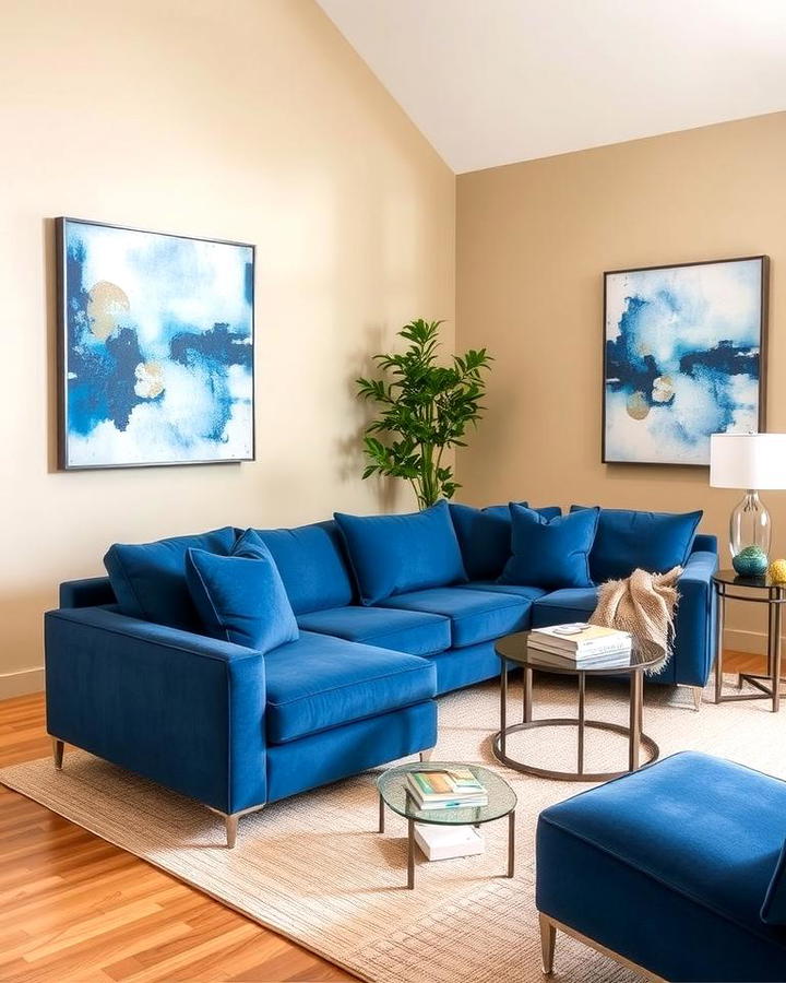 Contemporary Flair with Blue and Beige