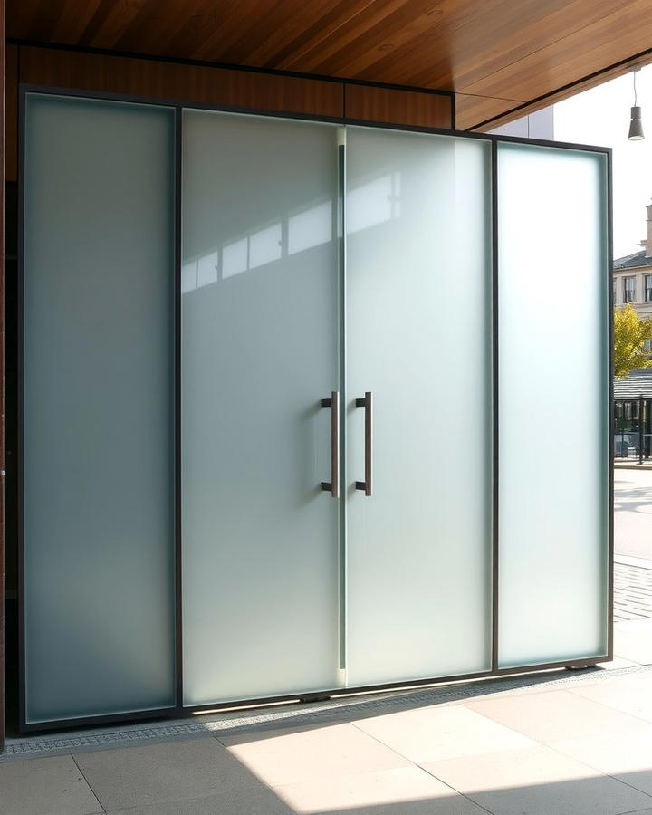 Contemporary Frosted Glass Gate