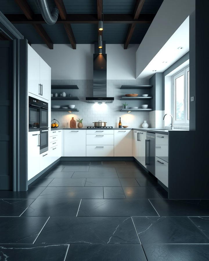 Contemporary Kitchens with Black Slate