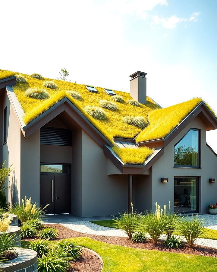 Contemporary Sloped Green Roof