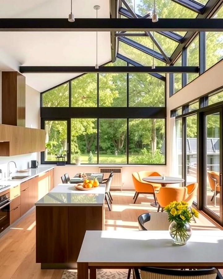 Contemporary Sunroom Kitchen