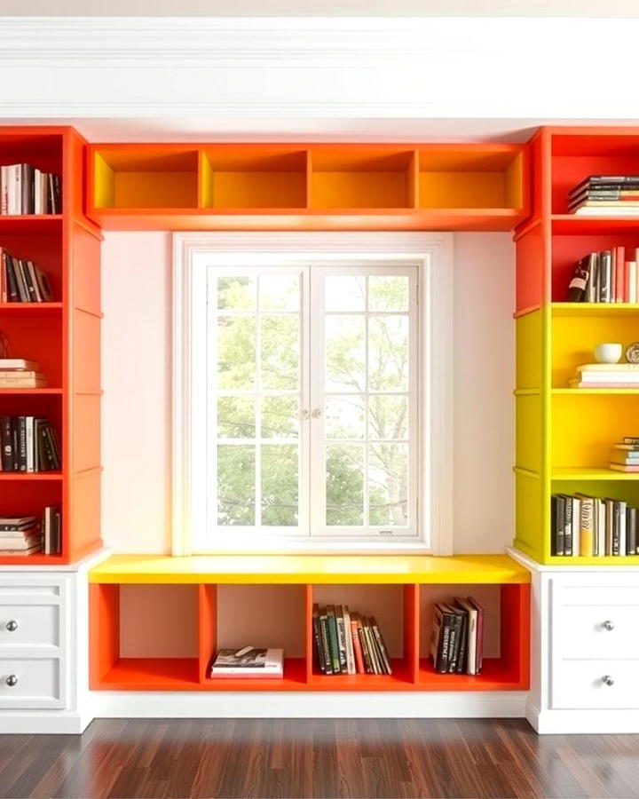 Contrasting Colors for Bold Bookcases