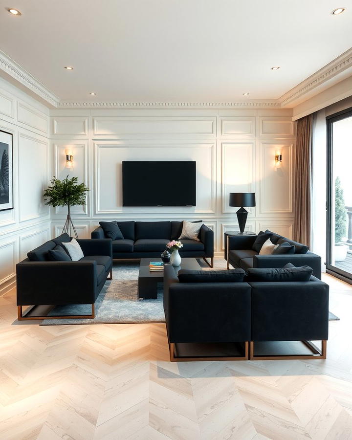 Contrasting Cream Walls with Black Furniture