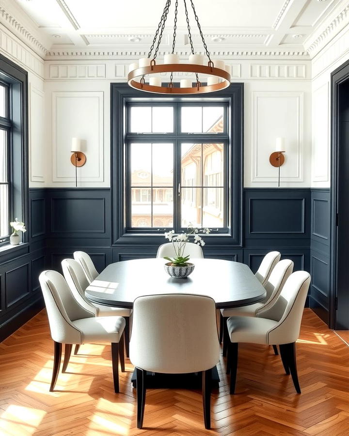 Contrasting Trim Wainscoting for Bold Accents