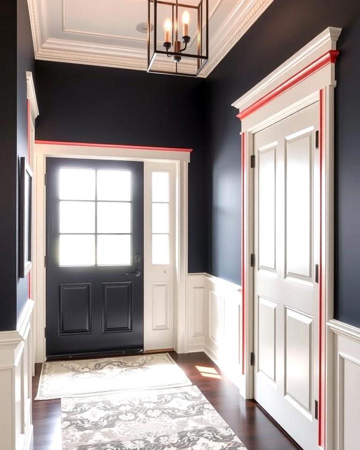 Contrasting Trim Wainscoting for a Striking Effect