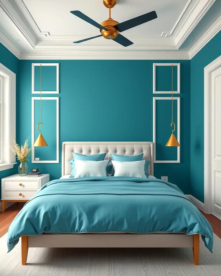 Cool Teal and Crisp White