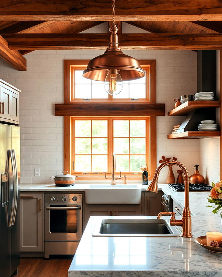 Copper Accents for Barndominium Kitchen