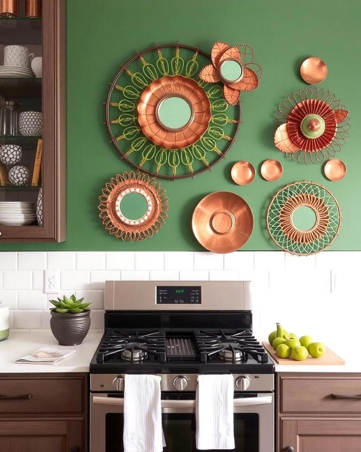 Copper Wall Art with Green Accents