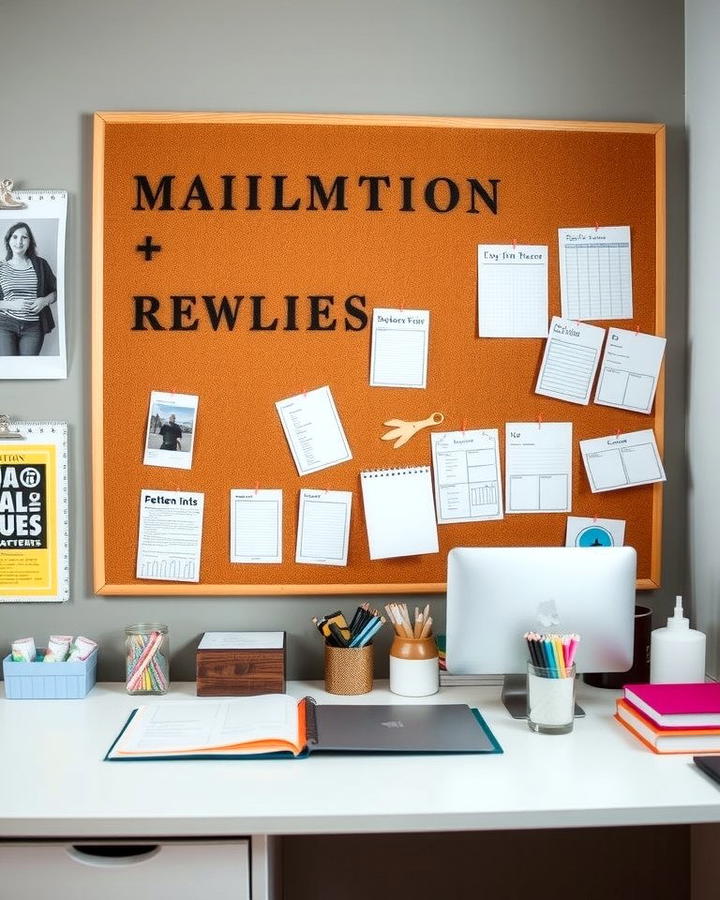 Corkboard for Inspiration and Notes