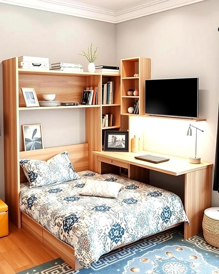 Corner Bed with Built In Desk