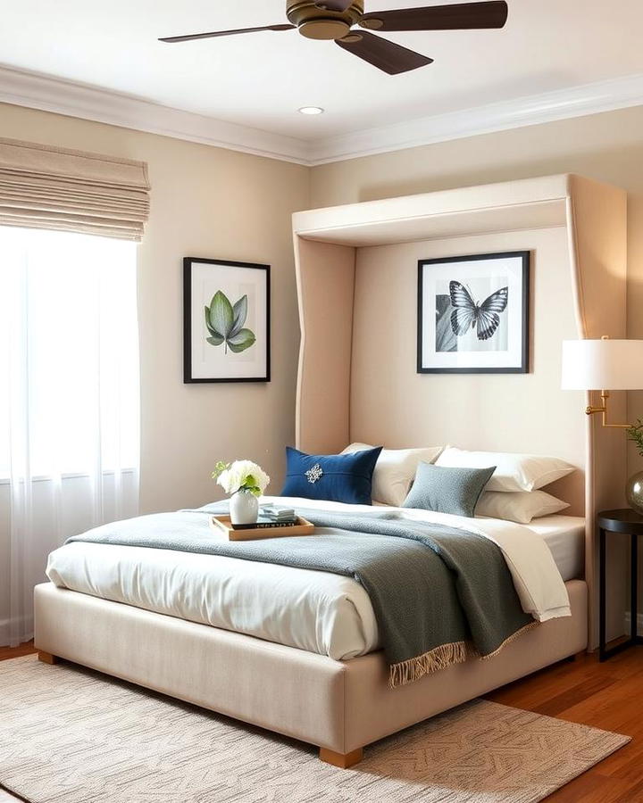 Corner Bed with Upholstered Headboard