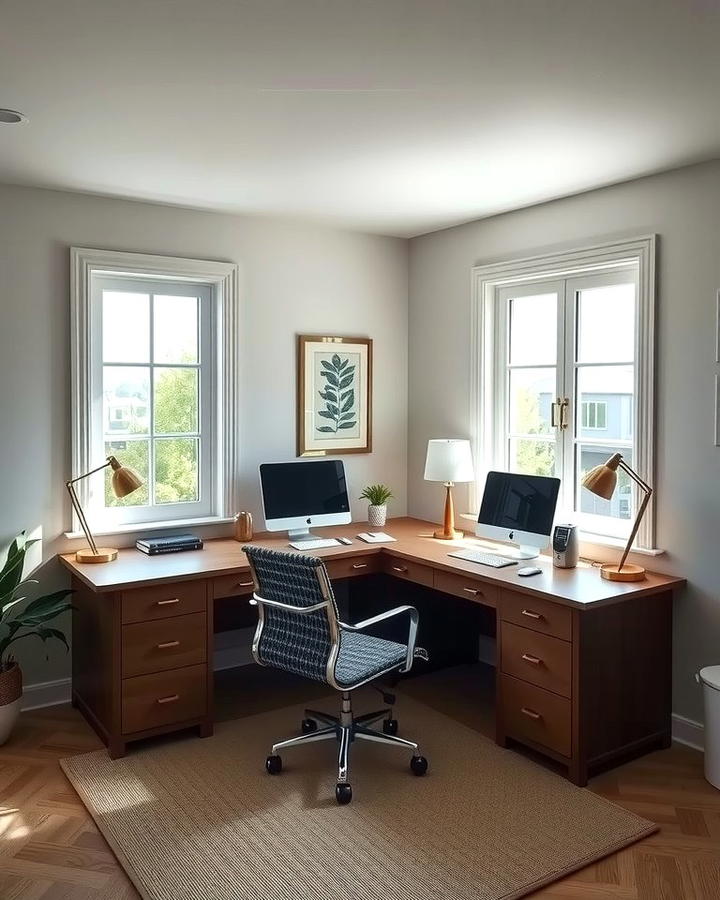 Corner Desk Overlooking Two Views