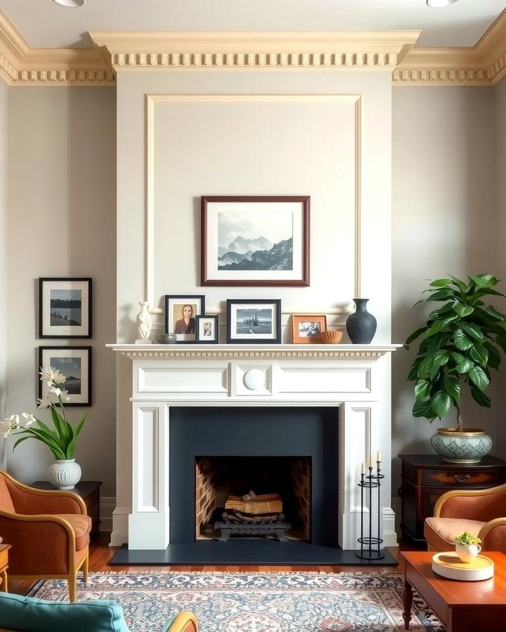 Corner Fireplace with a Mantelpiece