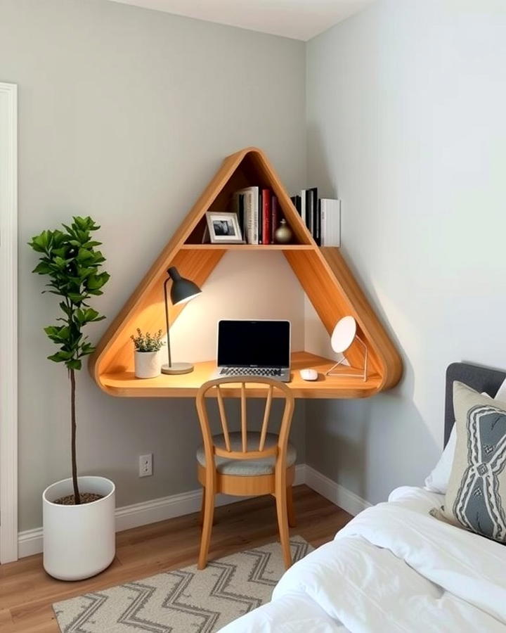 Corner Floating Desk for Small Rooms