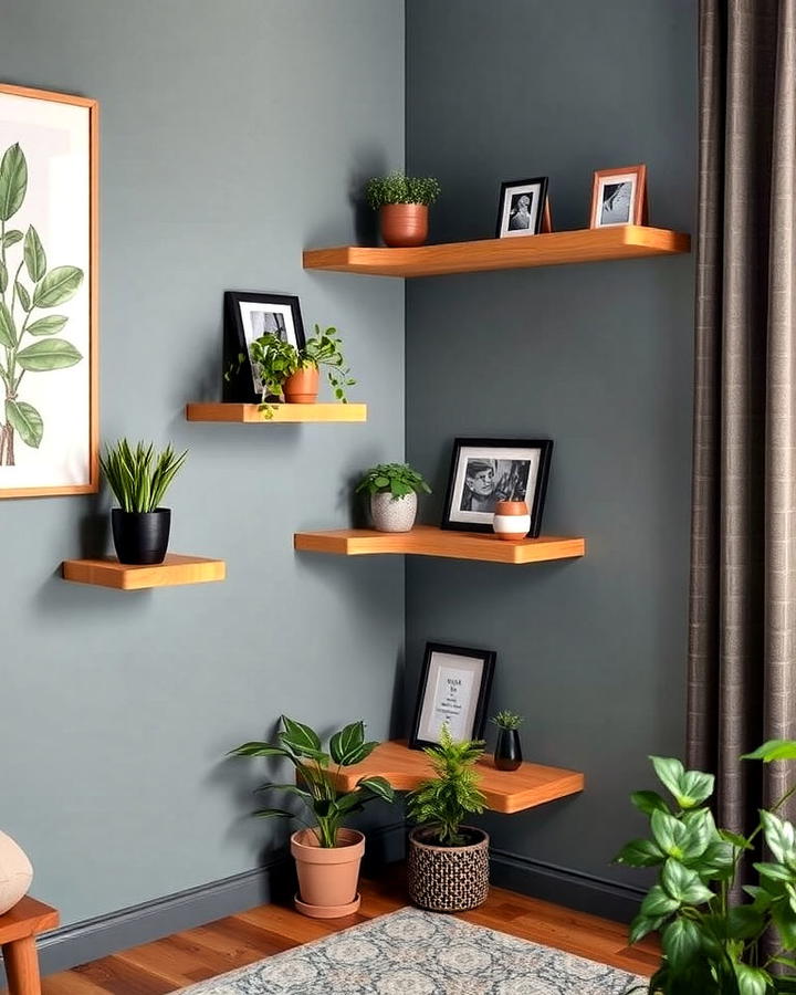 Corner Floating Shelves Idea