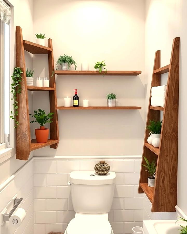 Corner Ladder Shelves