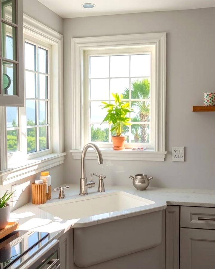 Corner Sink with Window View