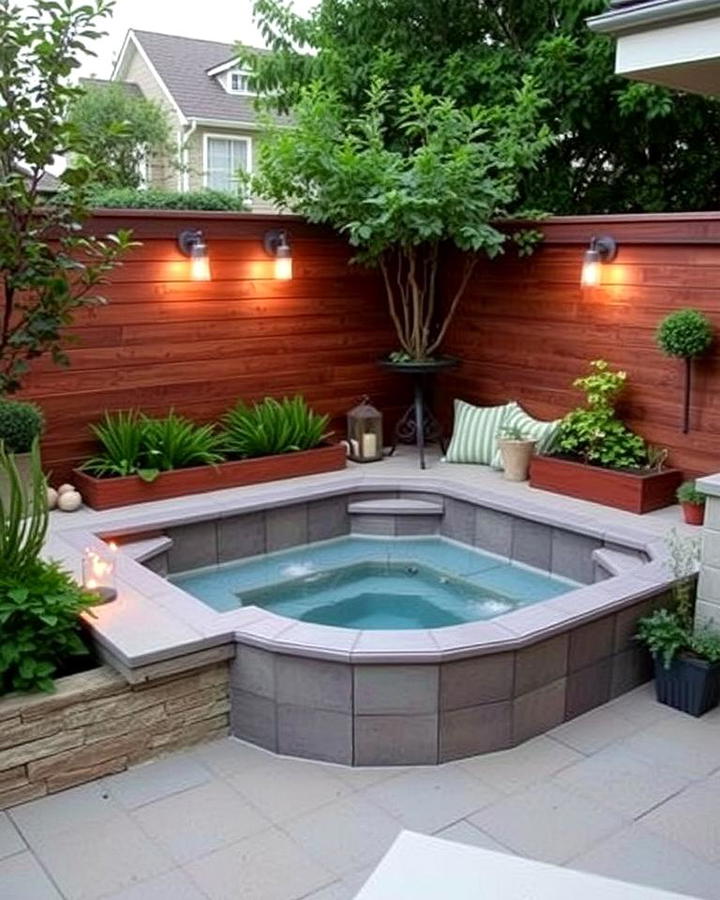 Corner Sunken Hot Tub