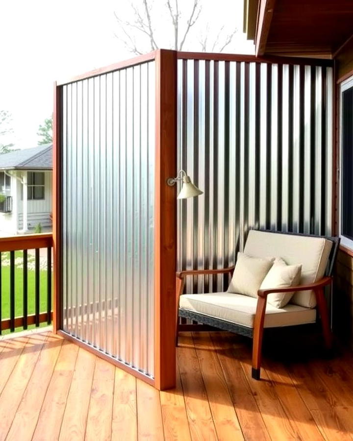 Corrugated Metal Privacy Wall