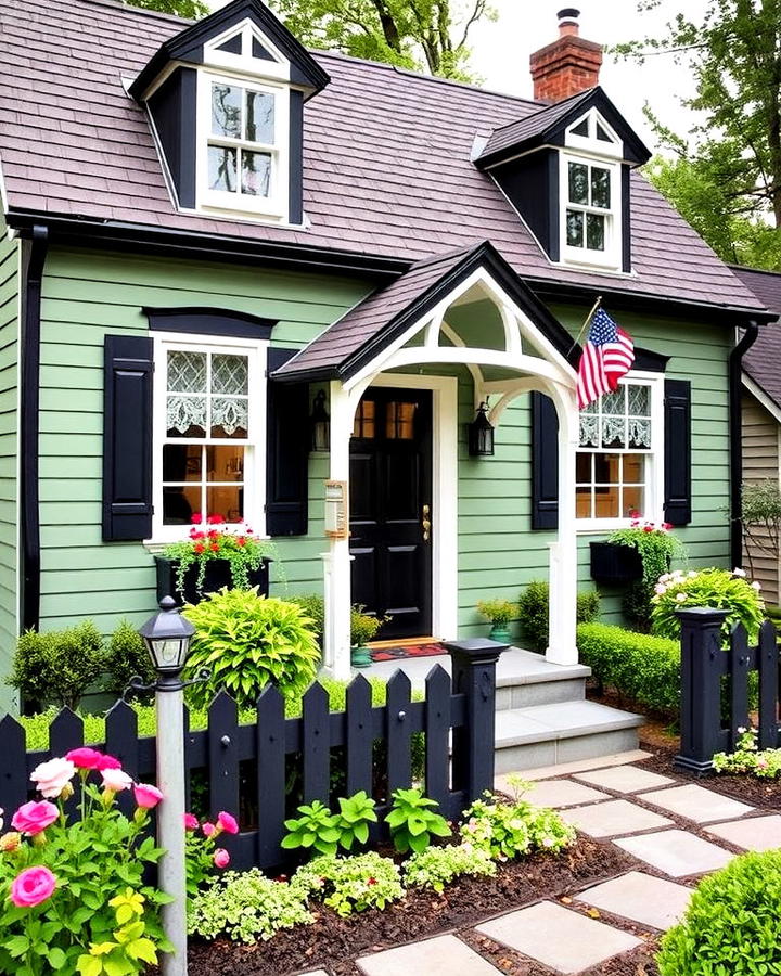 Cottage style Whimsy Green House Exterior