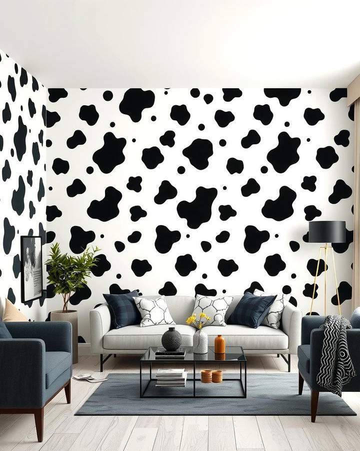 Cow Print Accent Wall