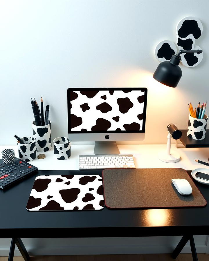 Cow Print Desk Accessories