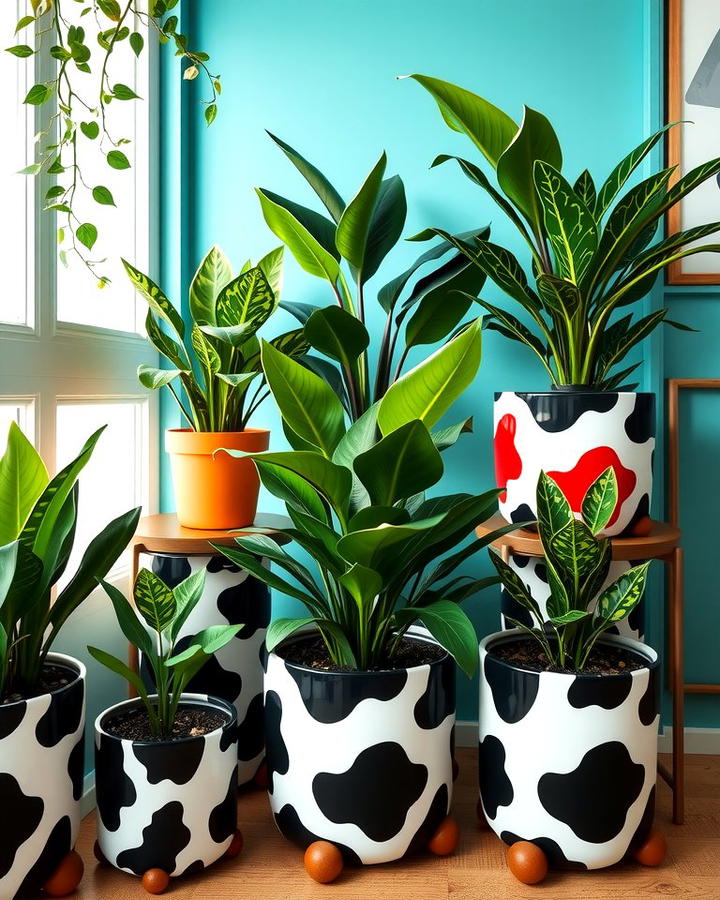 Cow Print Planters 2