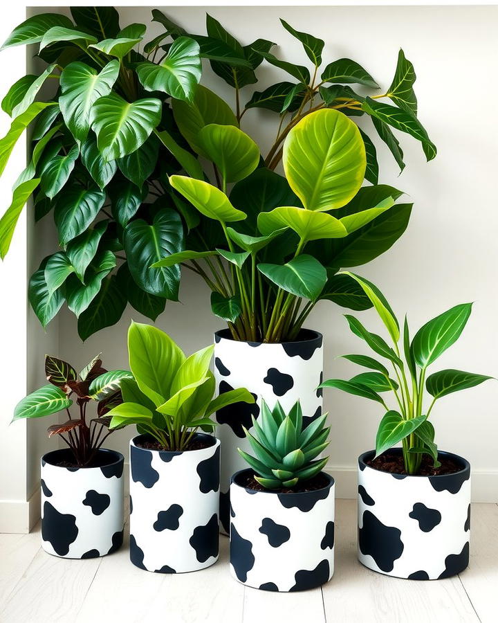 Cow Print Planters