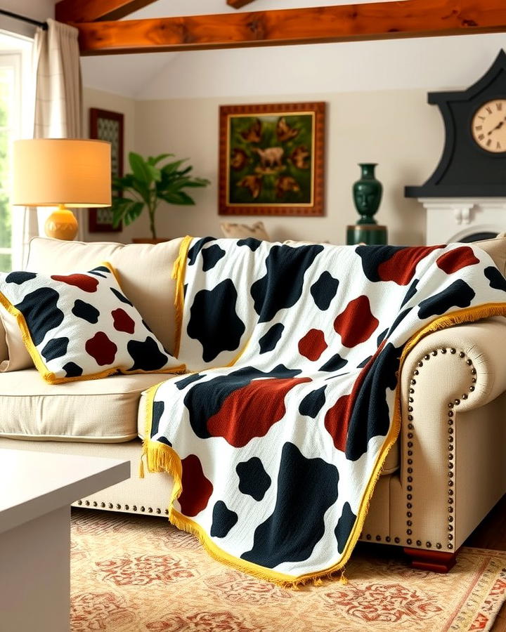 Cow Print Throw Blanket 2