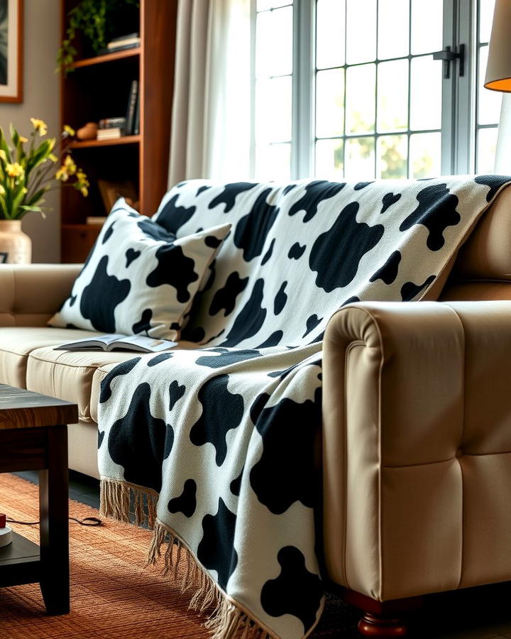 Cow Print Throw Blanket