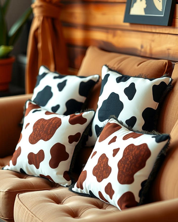 Cow Print Throw Pillows